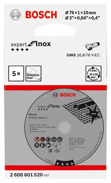 disque à tronçonner BOSCH Expert for Inox Ø76mm